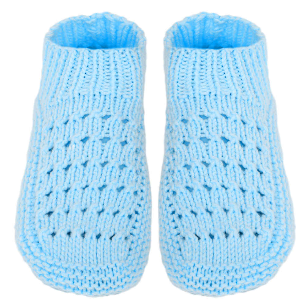 Main image of 女士钩针拖鞋 丙纶针织 天蓝色