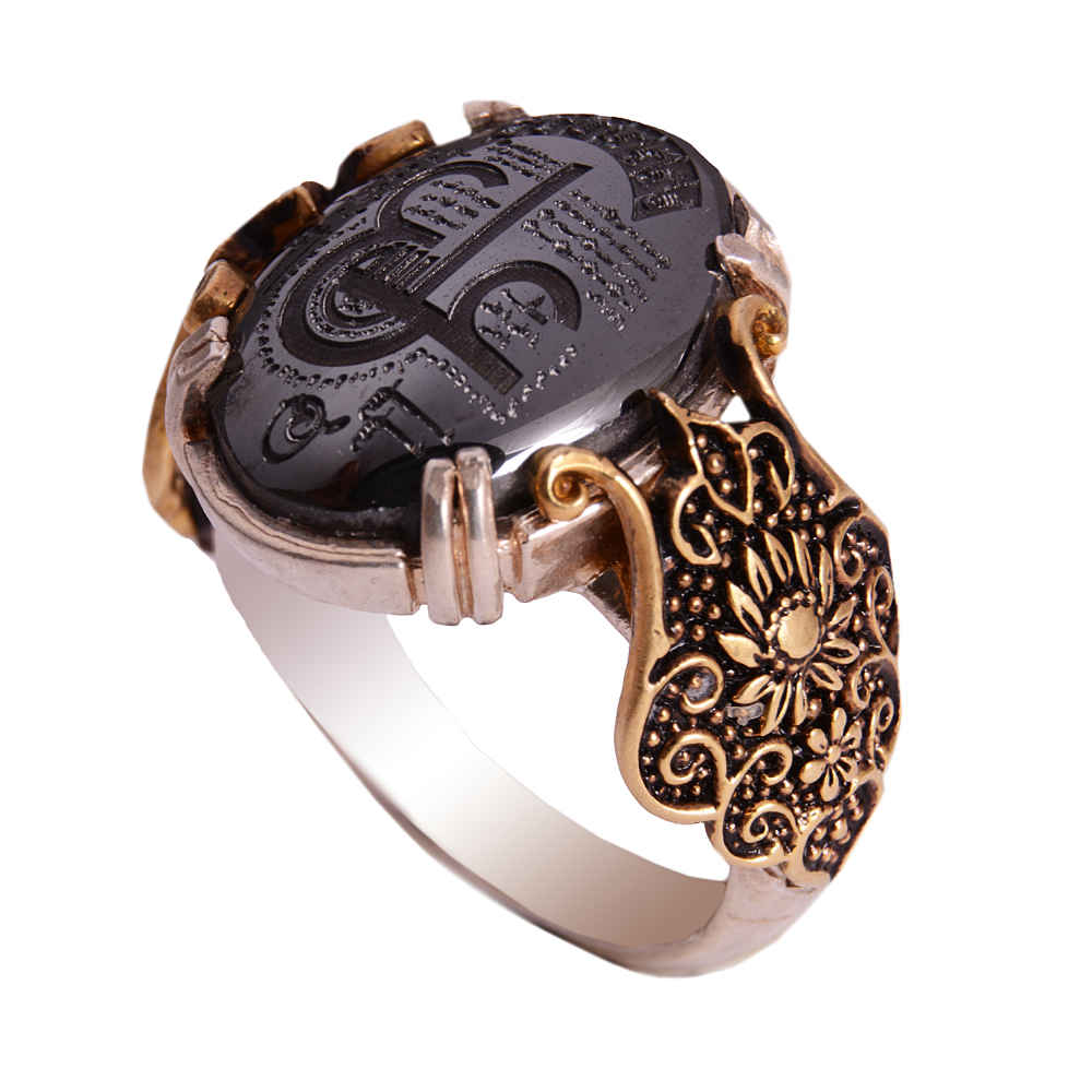 Main image of 伊斯兰赤铁矿银戒指——Hadid 宝石男款 Ali