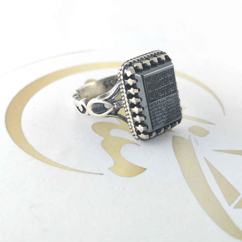 伊斯兰赤铁矿银戒指——Hadid 宝石男款 Hami