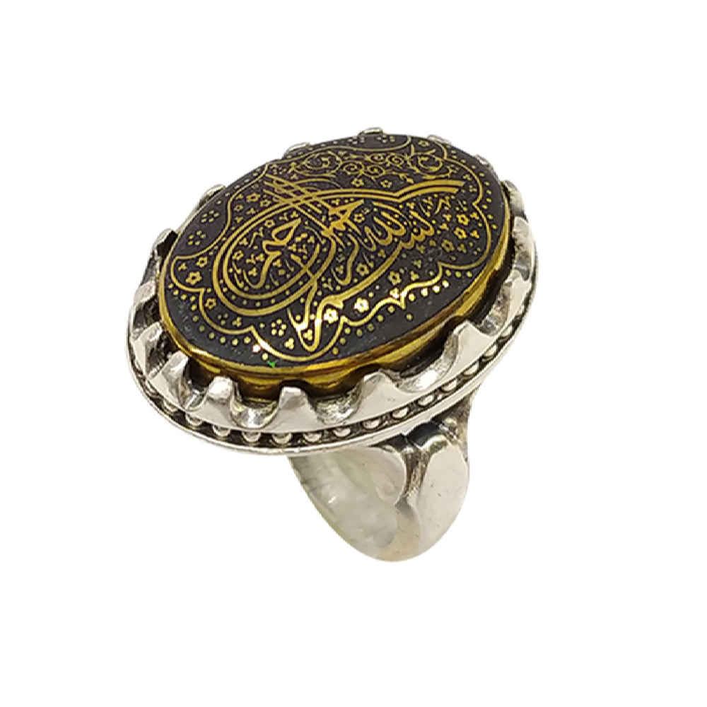 Main image of 伊斯兰赤铁矿银戒指——Hadid 宝石男款 Latif