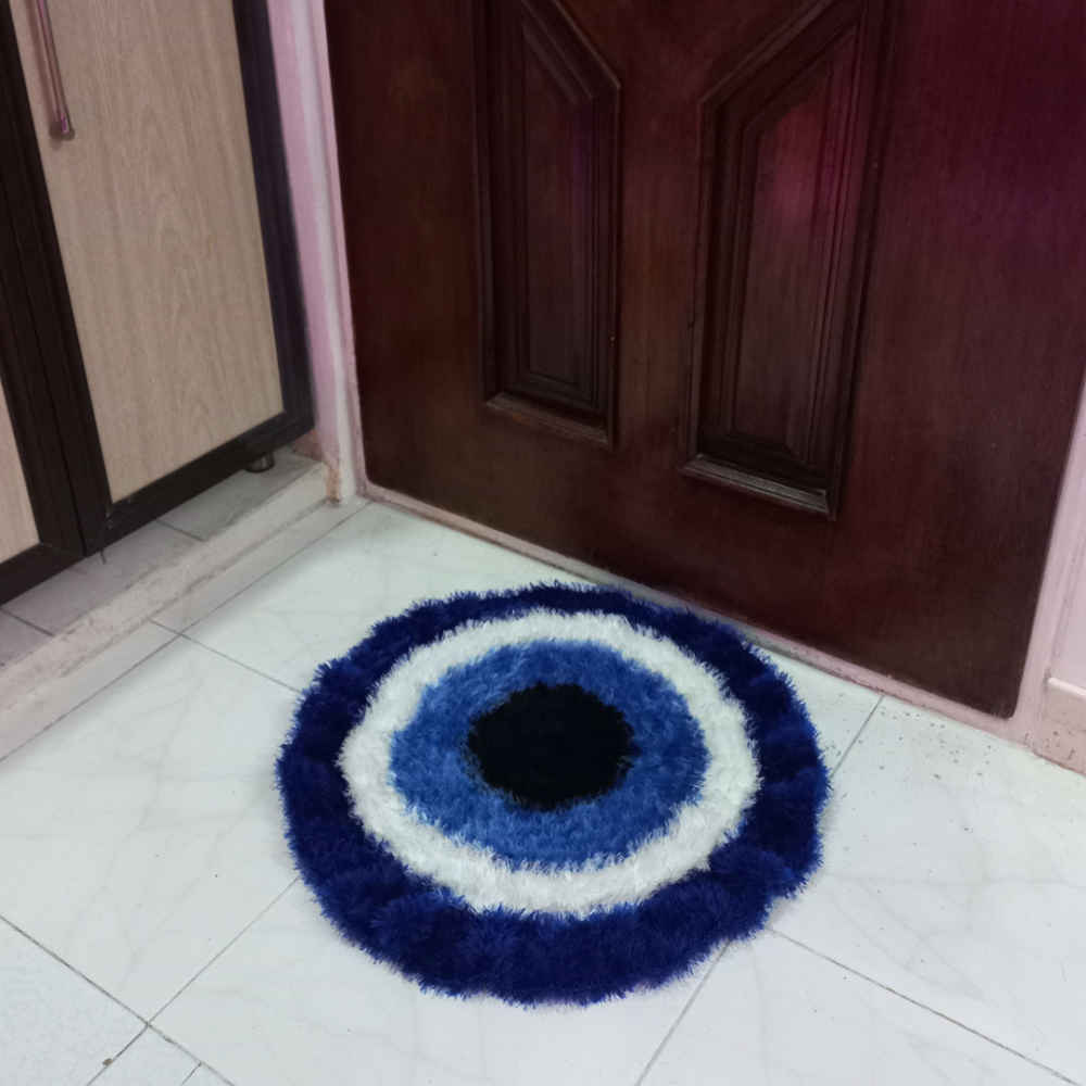 手工编织波西米亚风格地毯——邪眼图案