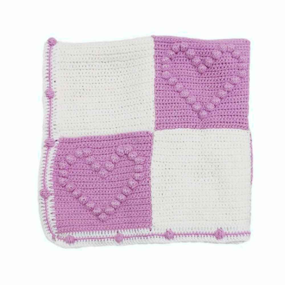 手工编织波西米亚风格地毯——心形图案