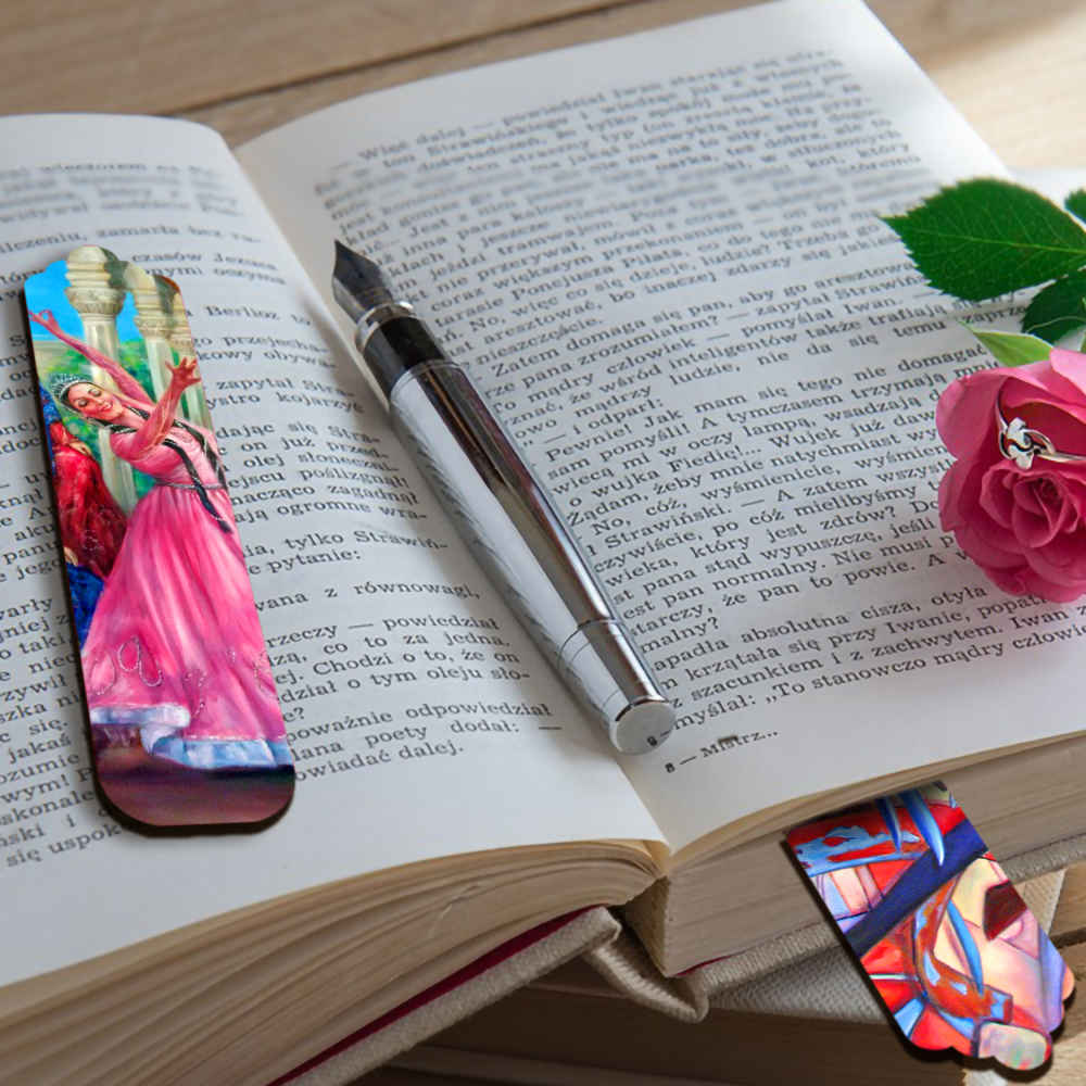 波斯风格木质艺术书签 舞蹈 – 2个装