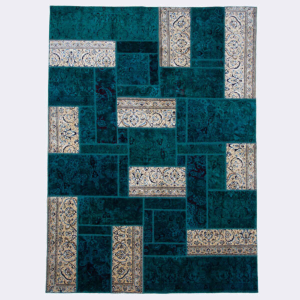 复古波斯手工结拼布地毯 Naein