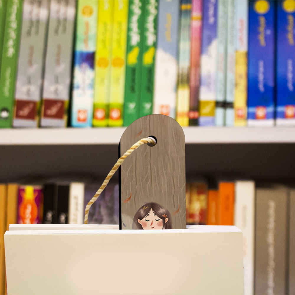 艺术波斯风格木质书签 女孩与咖啡