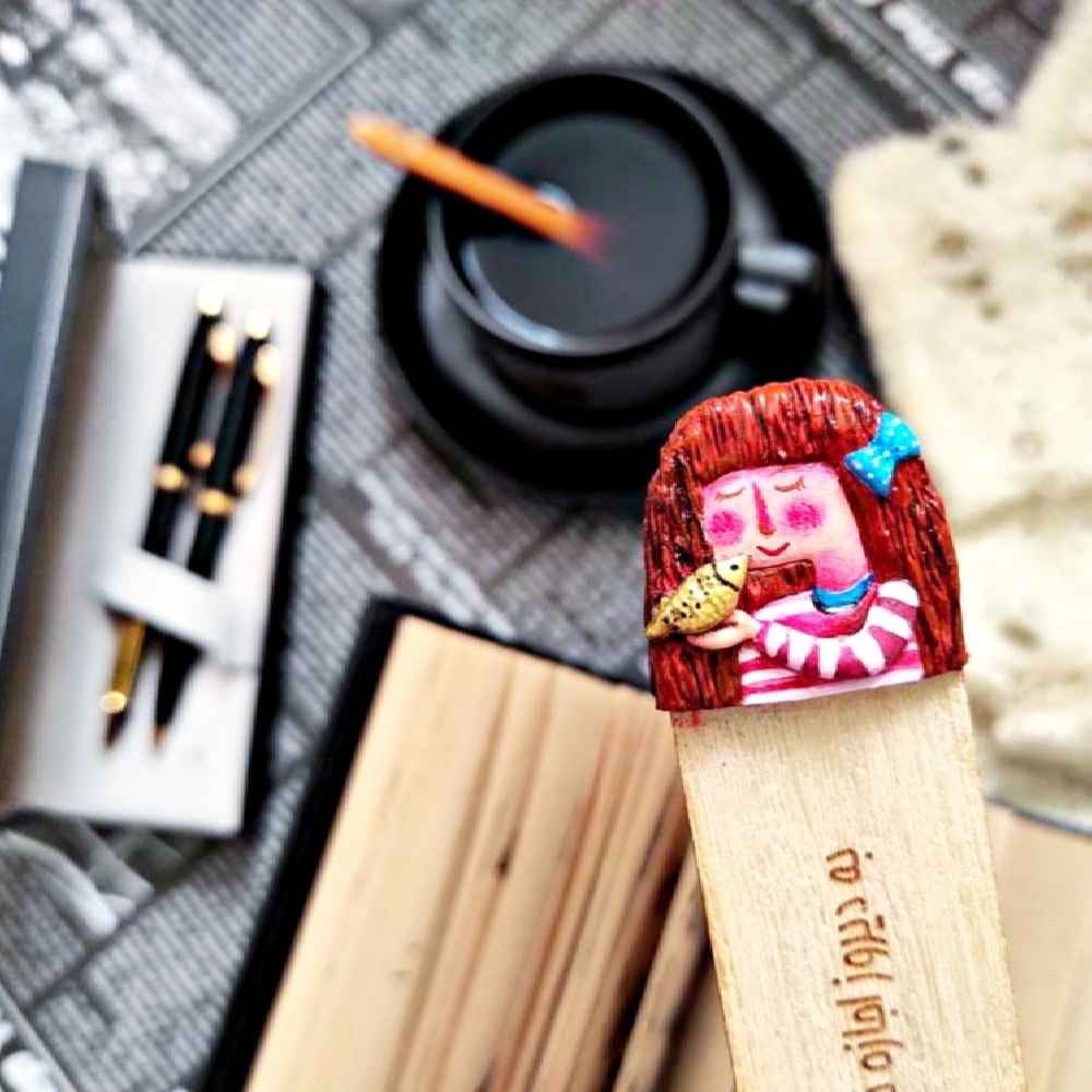 波斯风格木质书签 女孩款