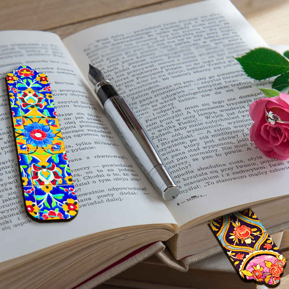 波斯风格木质艺术书签 瓷砖 – 2个装