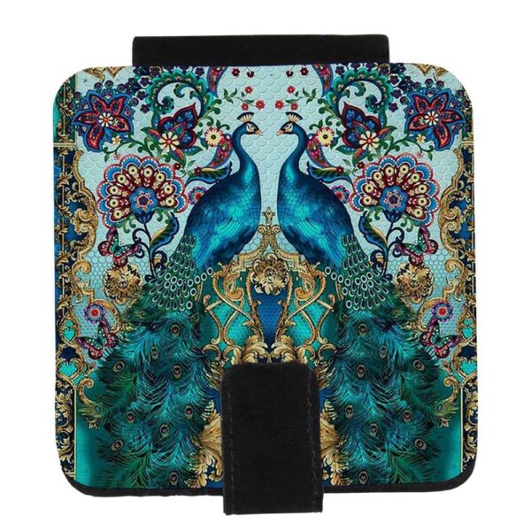 化妆镜，波斯风格孔雀图案