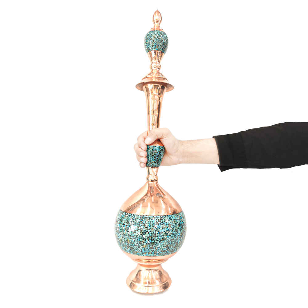 装饰铜瓶 – 波斯手工艺绿松石镶嵌 Ocean 款