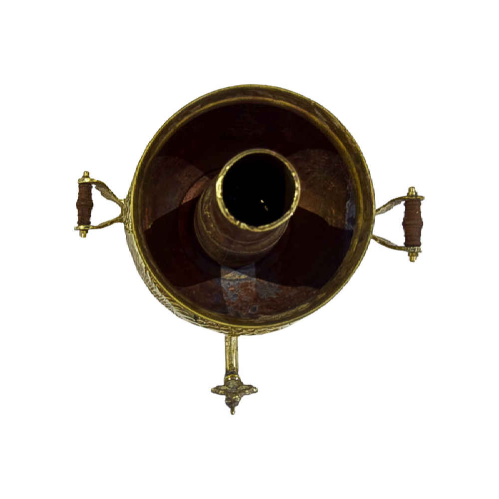 波斯黄铜萨摩瓦装饰炭火茶壶 6 升