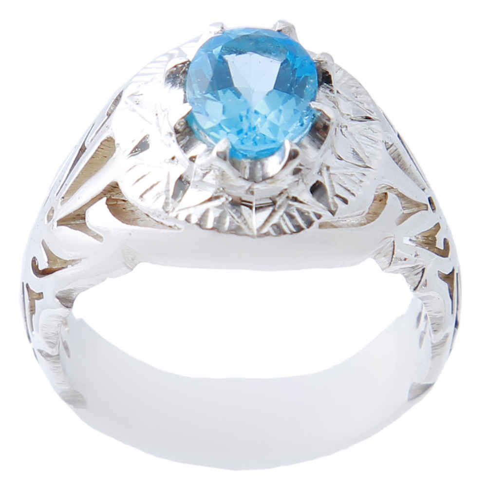 Main image of 男款波斯蓝托帕石银戒指 Milad