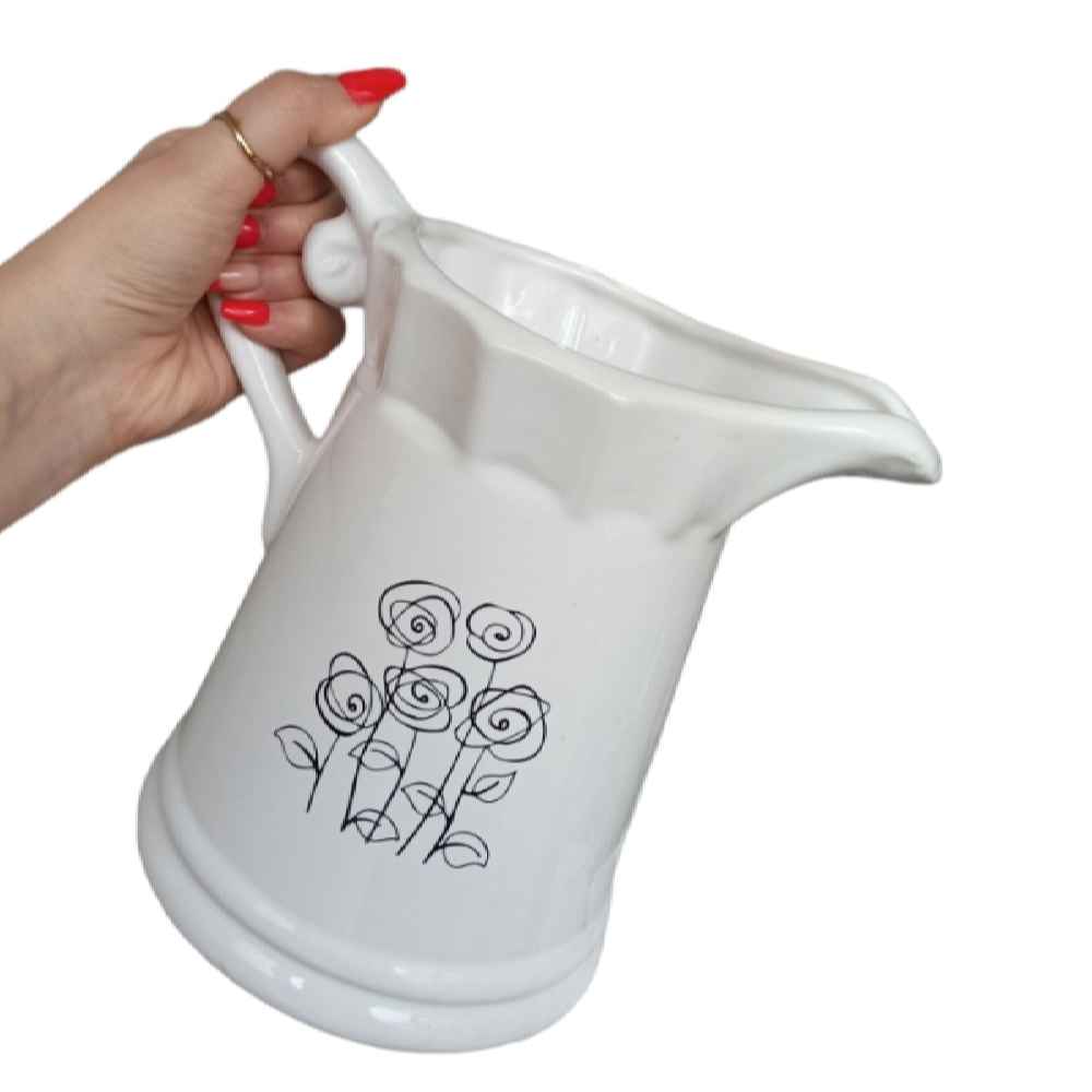 装饰陶瓷壶形花瓶 – Flowers(花卉)款