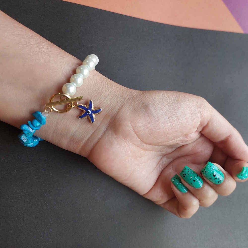 女士串珠手链 – 恶魔之眼珊瑚