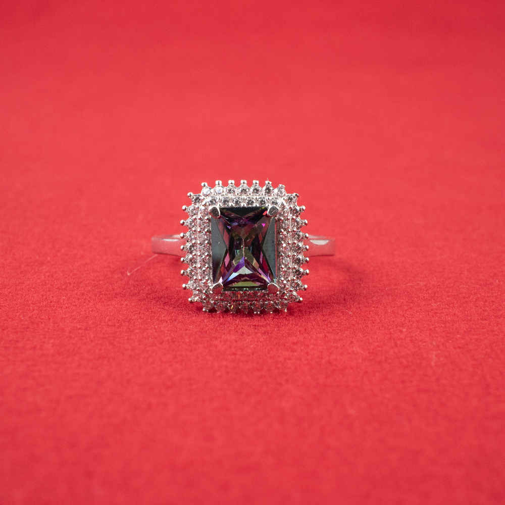 女款蓝托帕石银戒指 Mahsa