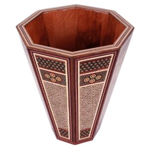 波斯木质垃圾桶——Khatamkari 花卉图案款