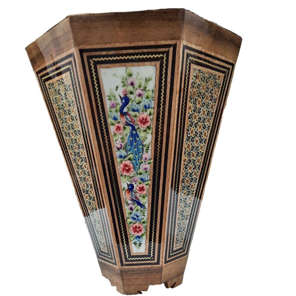 波斯木质垃圾桶——Khatamkari Gol 图案款