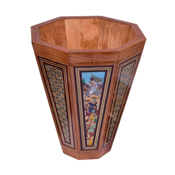波斯木质垃圾桶——Khatamkari Shekar 图案款
