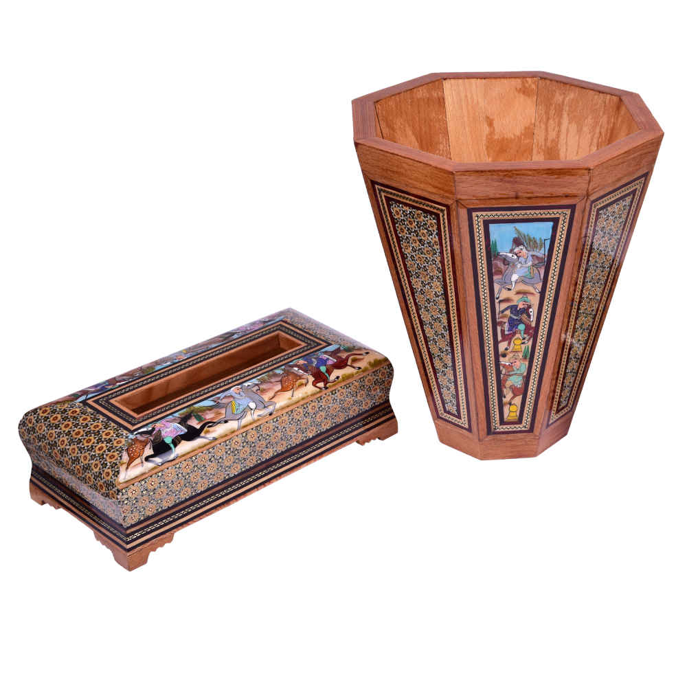 Main image of 波斯垃圾桶及纸巾盒——Khatamkari 微缩款