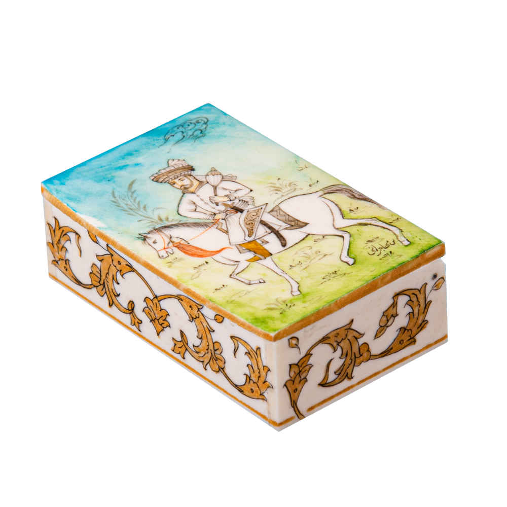 Main image of 手工骨质首饰盒，波斯风格阿拉什图案