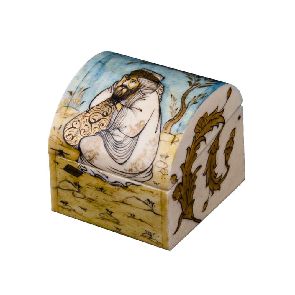 Main image of 手工骨质首饰盒，波斯风格米莎图案