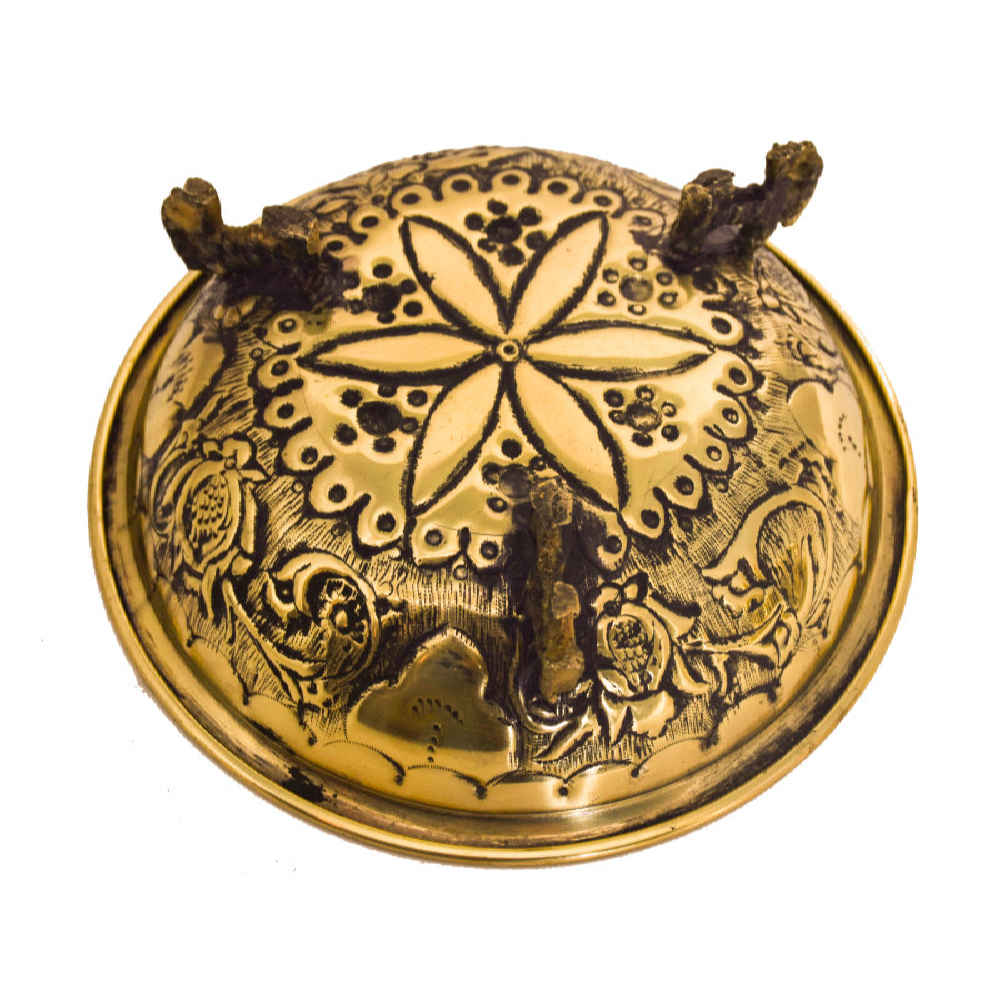 波斯黄铜萨摩瓦装饰炭火茶壶 3 升