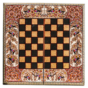 波斯镶嵌木质象棋棋盘 – Birds 型