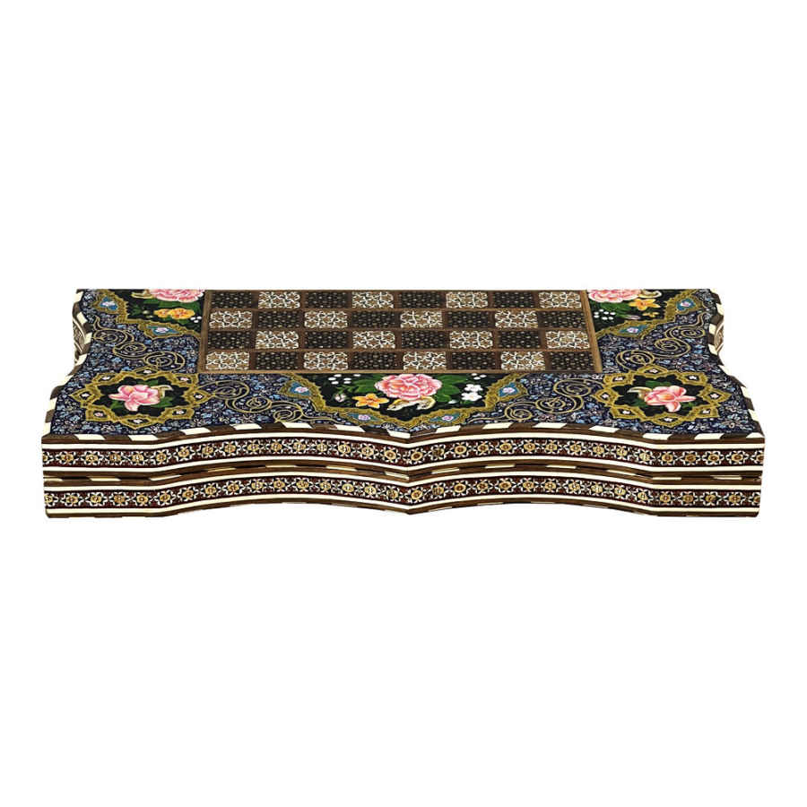 波斯镶嵌木质象棋棋盘 – Flower 型