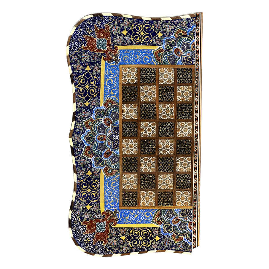 波斯 Khatamkari 木质象棋棋盘 – Foad 型