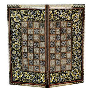 波斯 Khatamkari 木质象棋棋盘 – Khataei 型