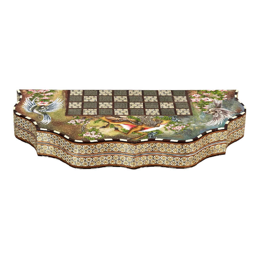 波斯 Khatamkari 象棋棋盘 – Tasheir 型