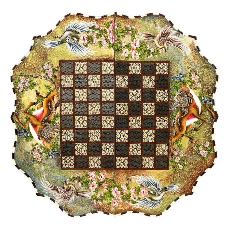 Main image of 波斯 Khatamkari 象棋棋盘 – Tasheir 型