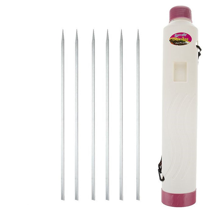 波斯炭火便携烧烤炉套装 – 不锈钢与烤串