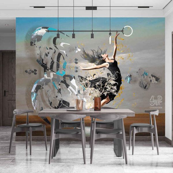 波斯书法墙纸 – Mahrokh款，现代室内装饰