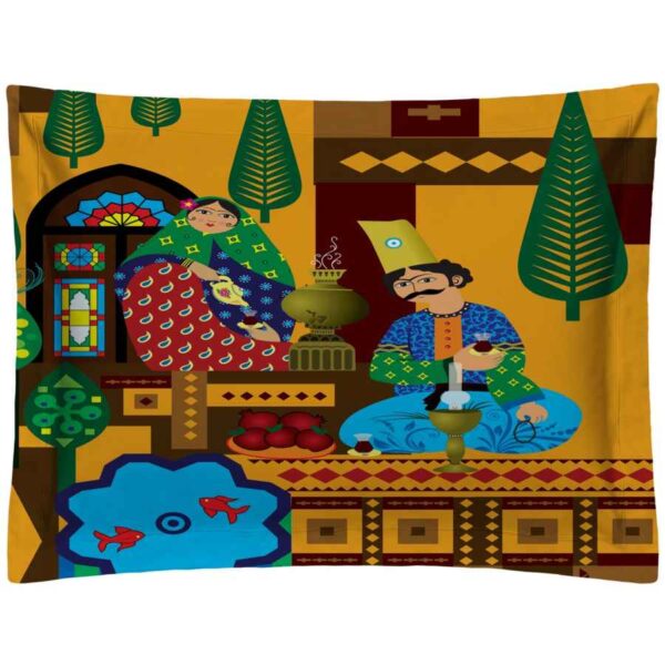 波斯艺术图案天鹅绒枕套 – 标准尺寸，Khatoon款（2个）