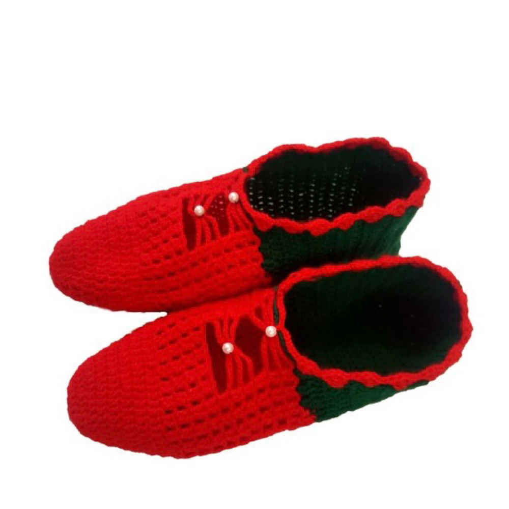 女士钩针拖鞋 棉质针织 款式:Elika