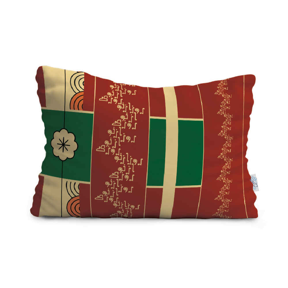 Main image of 舒适床枕 – 天鹅绒套，波斯艺术灵感 Typography款（2个）