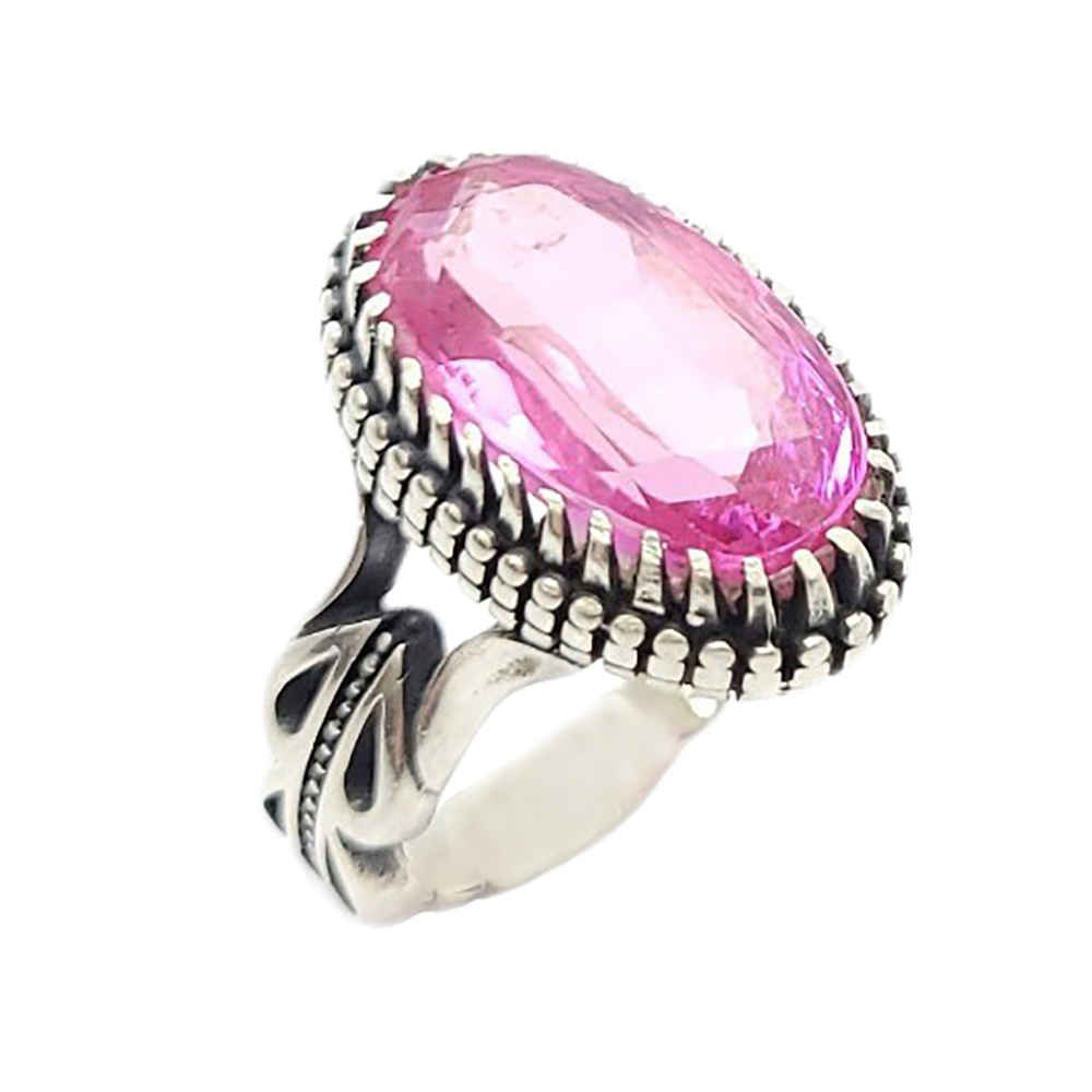 Main image of 男款波斯粉托帕石银戒指 Jalal