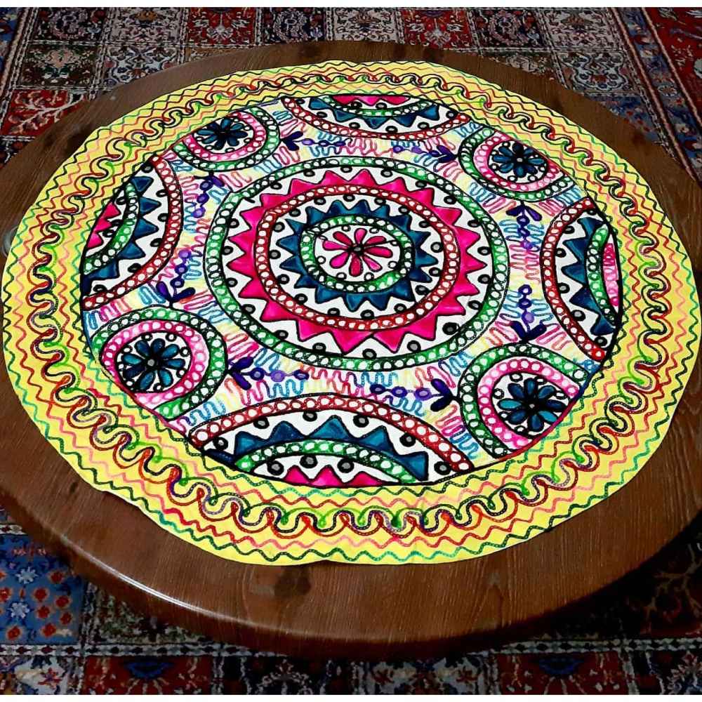 手工刺绣圆桌布 —— Khorshid 款