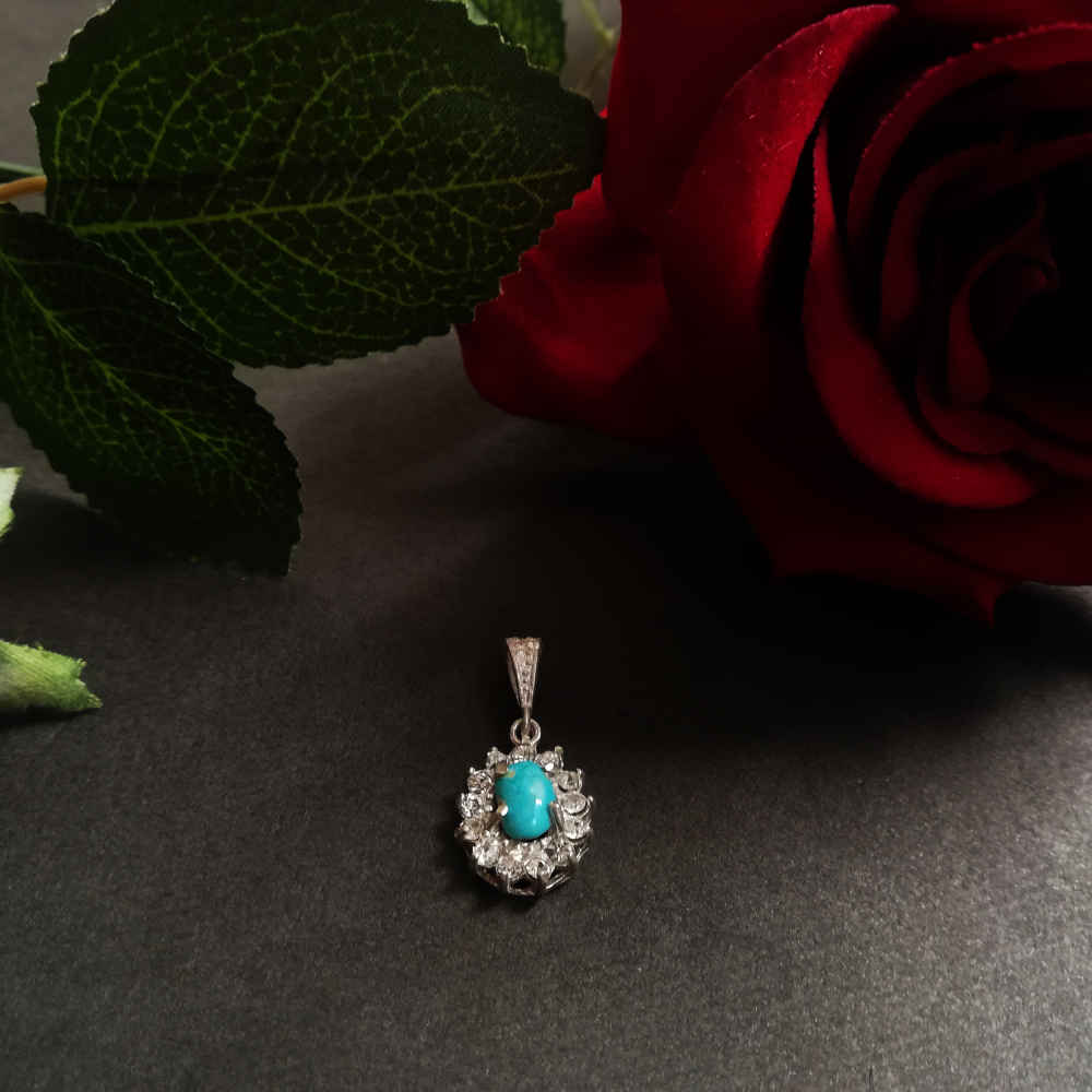 波斯银吊坠 配绿松石 Saba