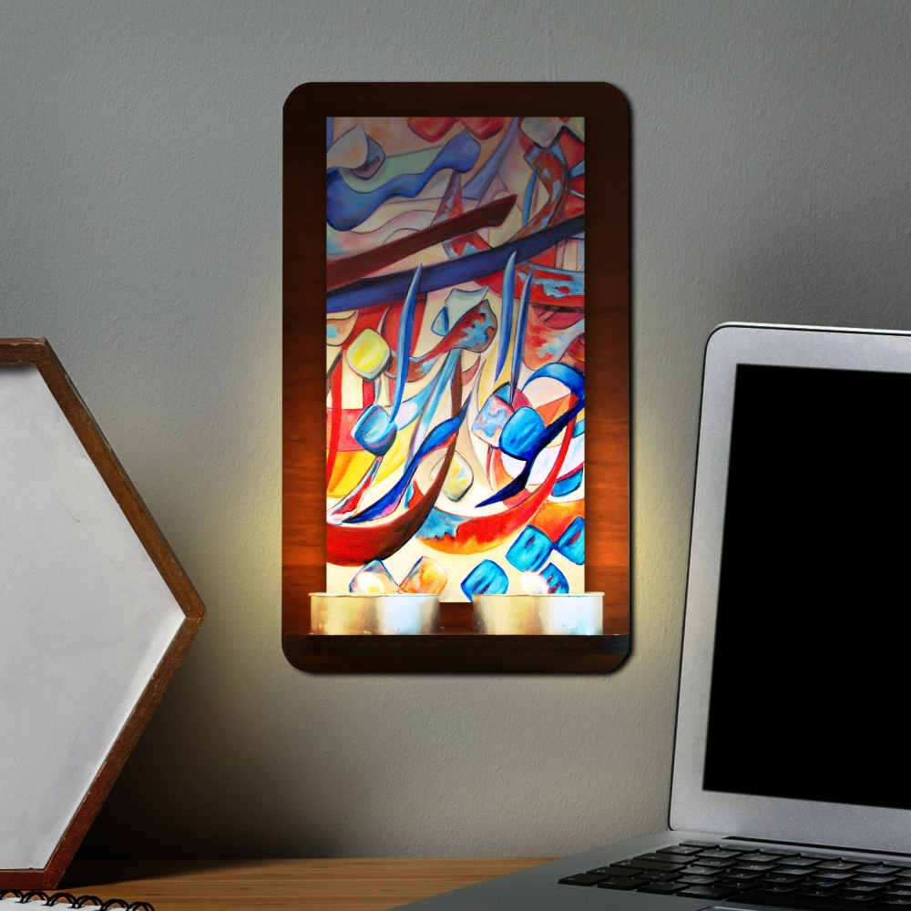 波斯木质墙壁茶蜡烛灯 – Calligraphy 款（2 件）