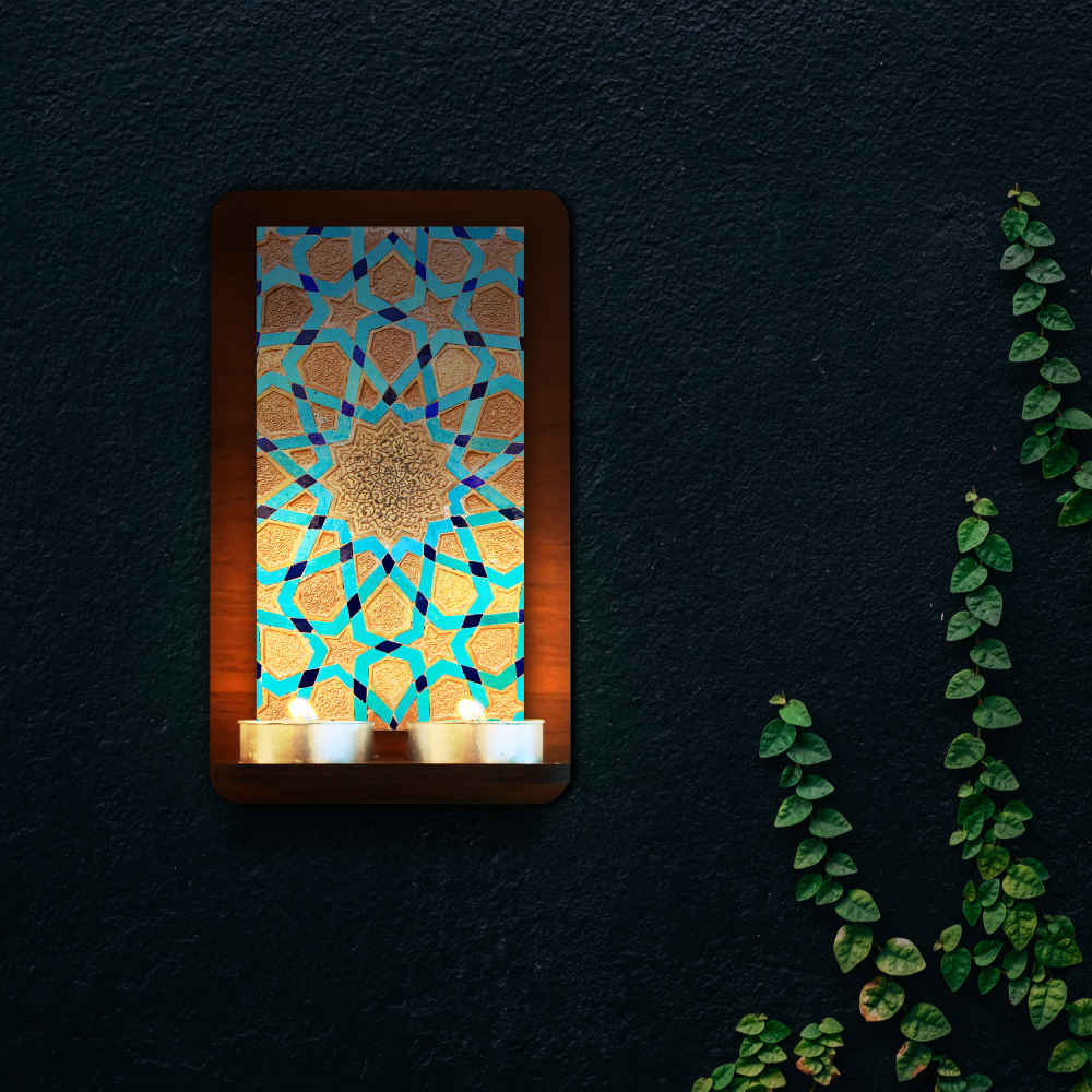 波斯木质墙壁茶蜡烛灯 – Ayda 款（2 件）