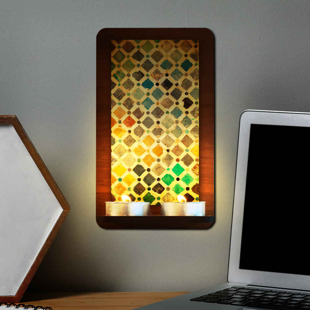 波斯木质墙壁茶蜡烛灯 – Bahar 款（2 件）