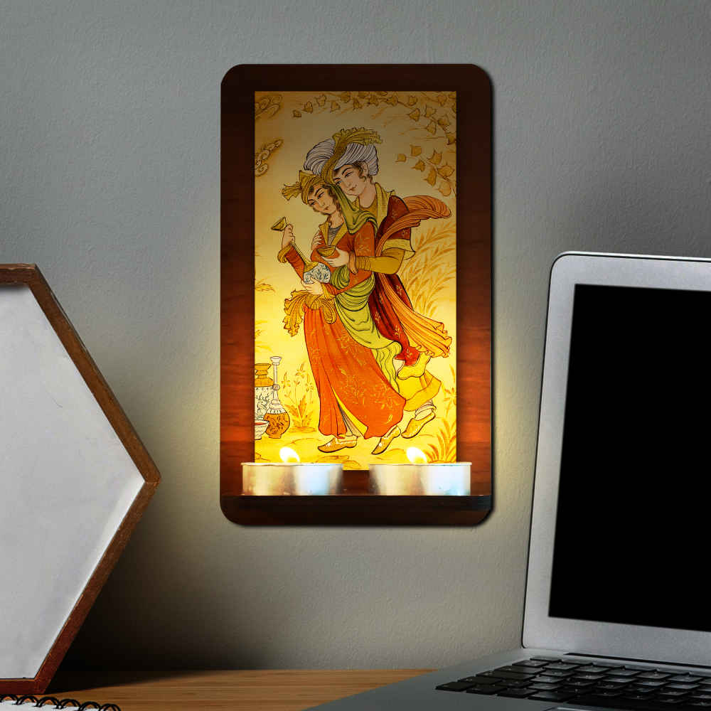 波斯木质墙壁茶蜡烛灯 – Bardia 款（2 件）