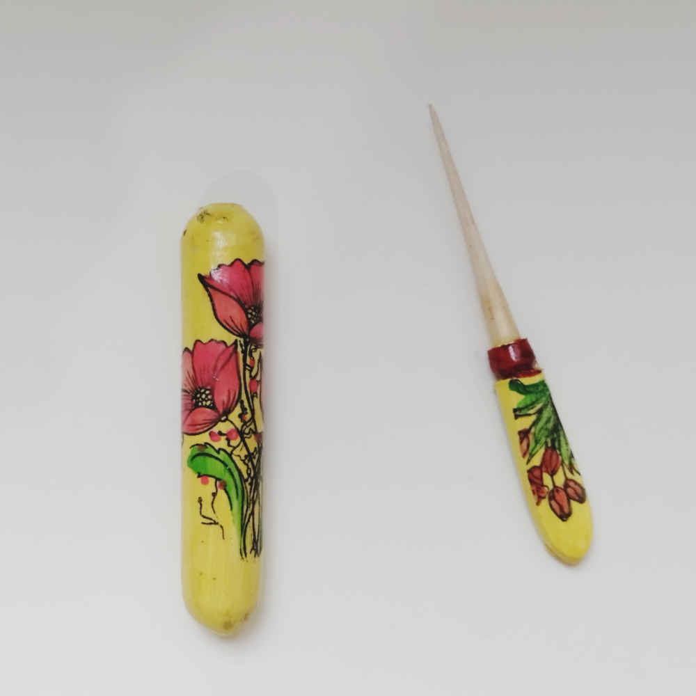 波斯 Surma Dani 容器，木制 Rasta 款（x2）