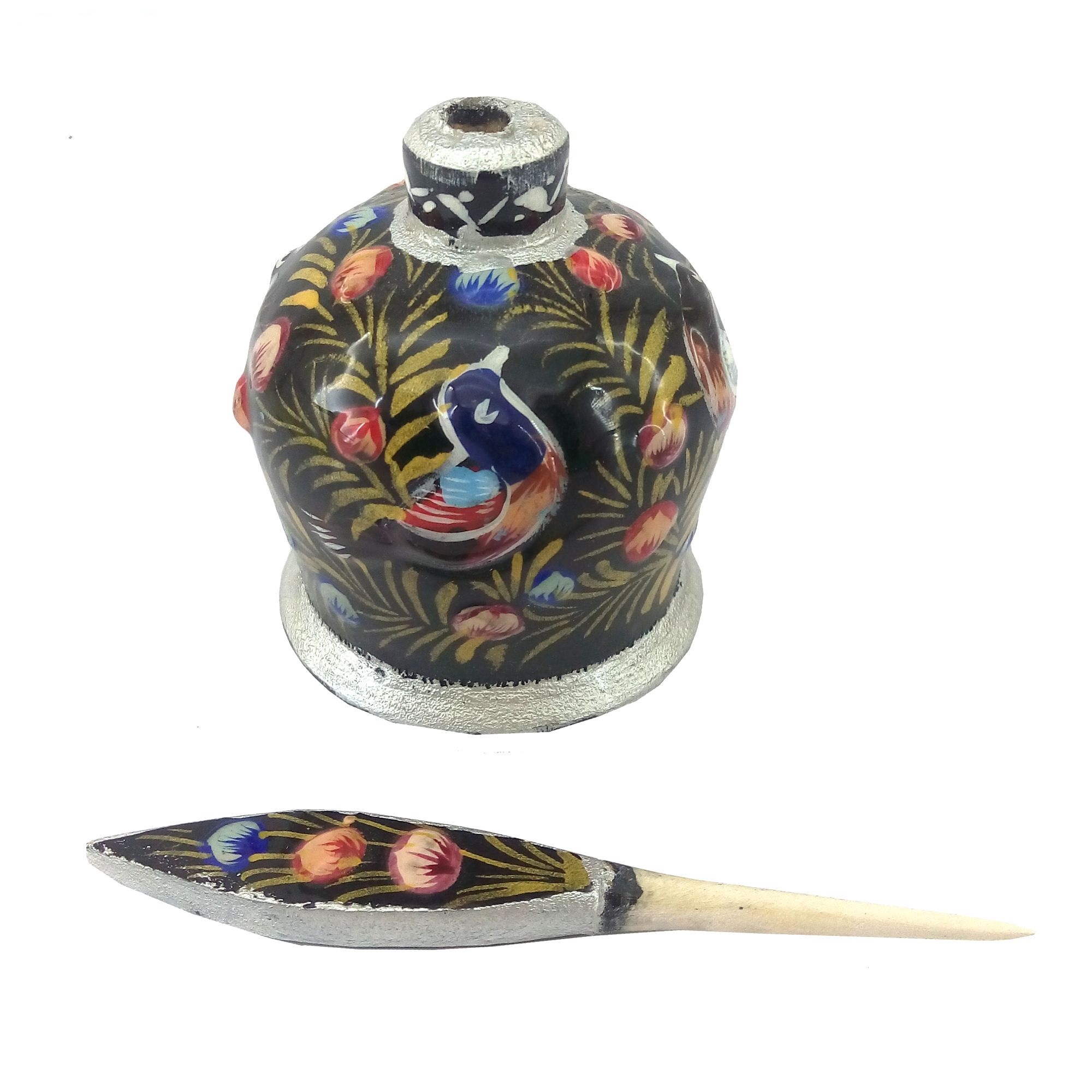 波斯 Surma Dani 容器，木制 Reyhan 款（x2）