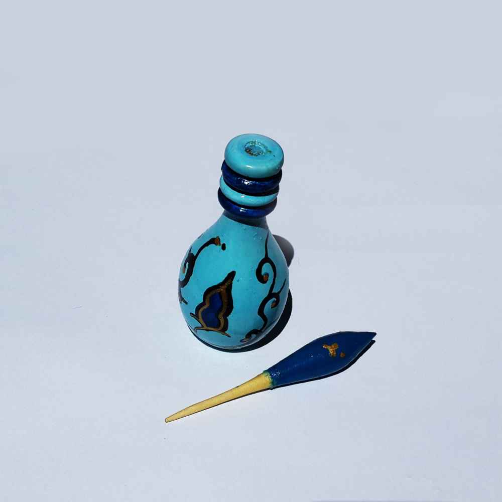 波斯 Surma Dani 容器，木制 Somayeh 款（x2）