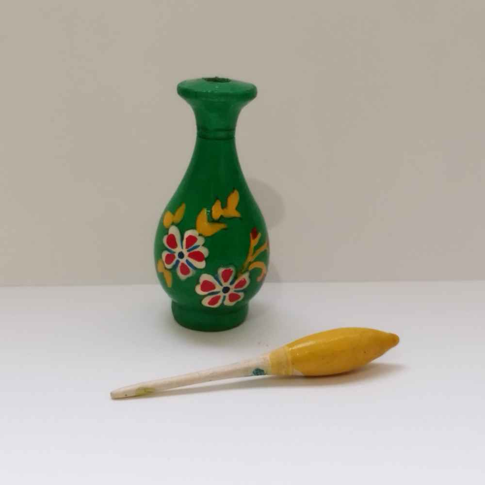 波斯 Surma Dani 容器，木制 Yasna 款（x2）