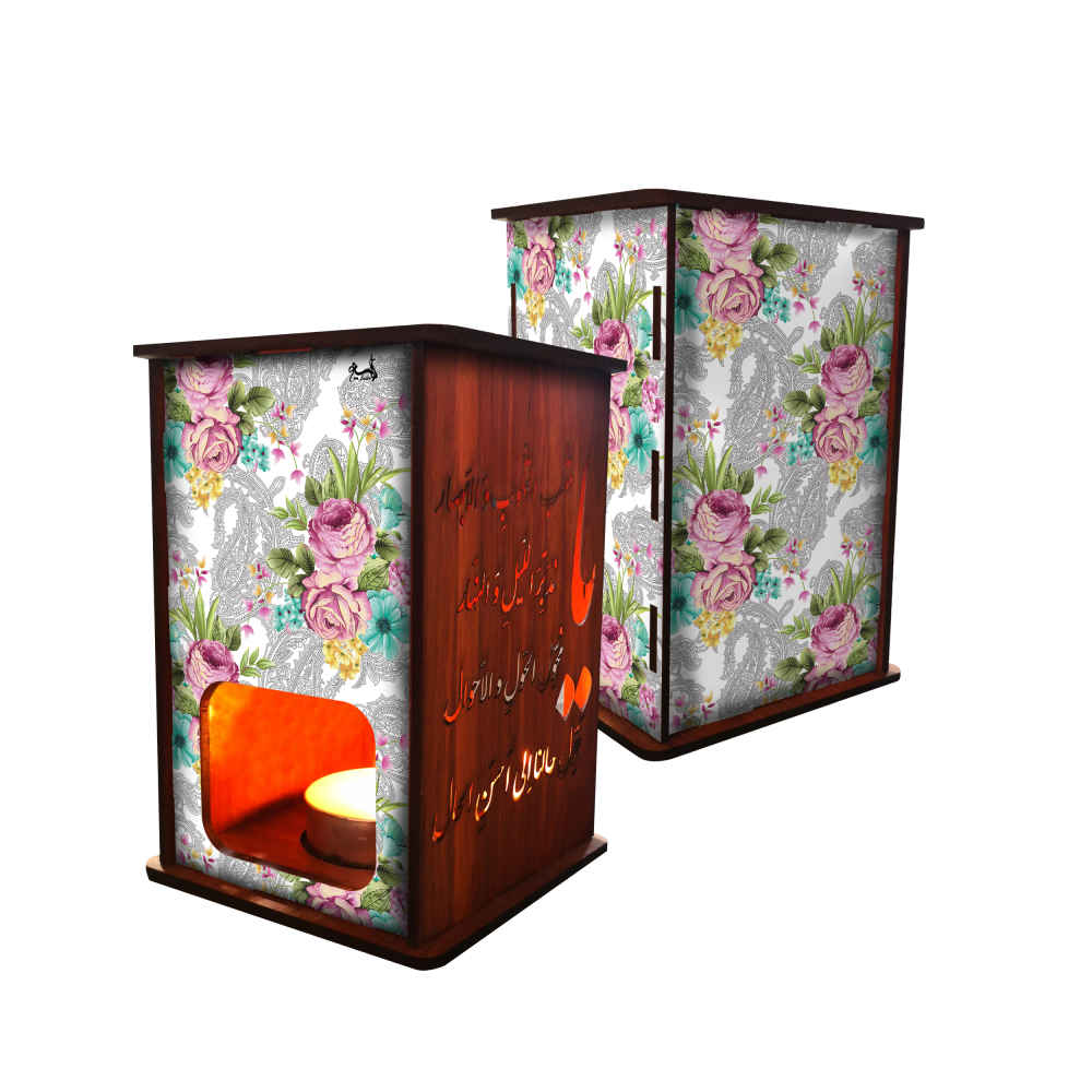 波斯木质茶蜡烛灯 – Floral 款（2 件）