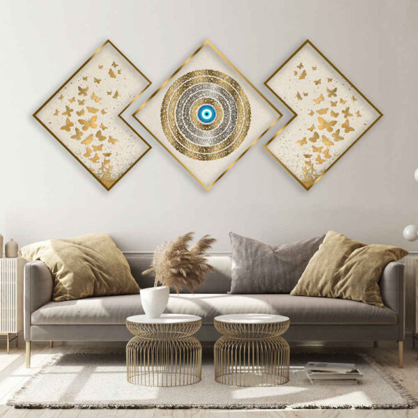 3件伊斯兰海报印刷品 – Ayatul Korsi框墙艺