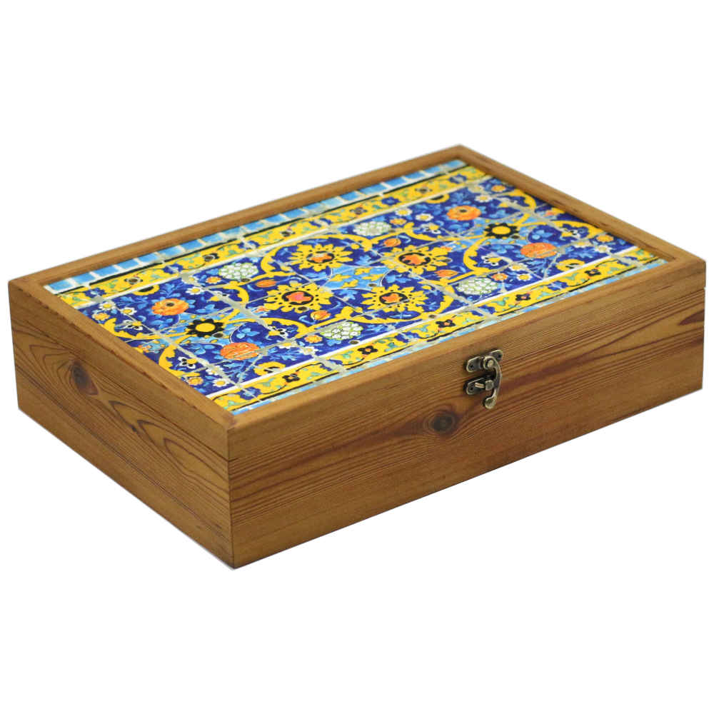 Main image of 花卉主题茶叶收纳盒 – 带分隔装饰盒